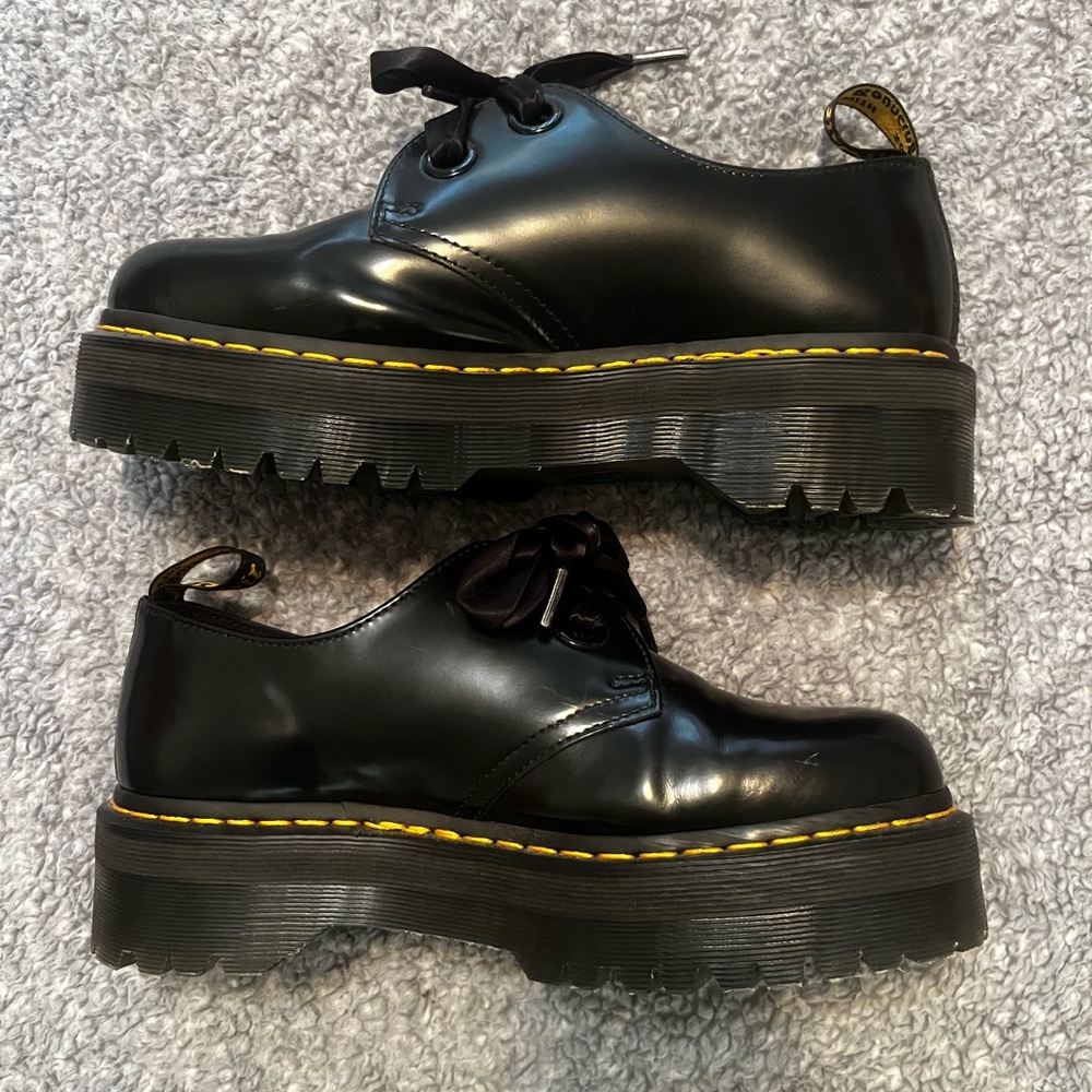 Black Platform Oxford Shoes